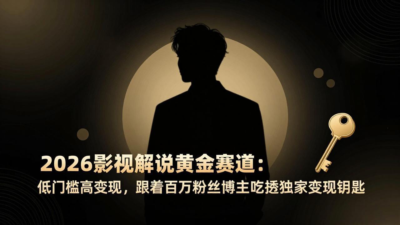 2026影视解说黄金赛道:低门槛高变现,跟着百万粉丝博主吃透独家变现钥匙-铜臭网
