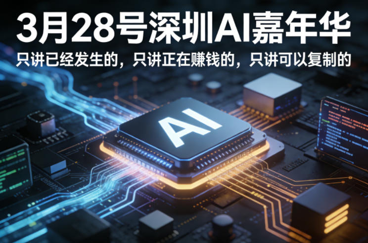 3月28号深圳AI嘉年华，只讲已经发生的，只讲正在賺钱的，只讲可以复制的-铜臭网