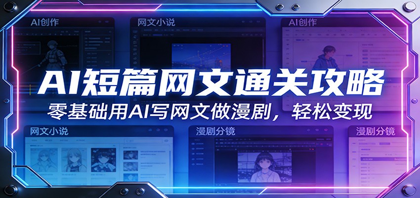 AI短篇网文通关攻略：零基础用AI写网文做漫剧，轻松变现-铜臭网
