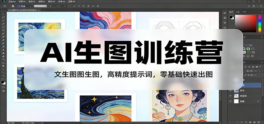 AI生图训练营：文生图图生图，高精度提示词，零基础快速出图-铜臭网
