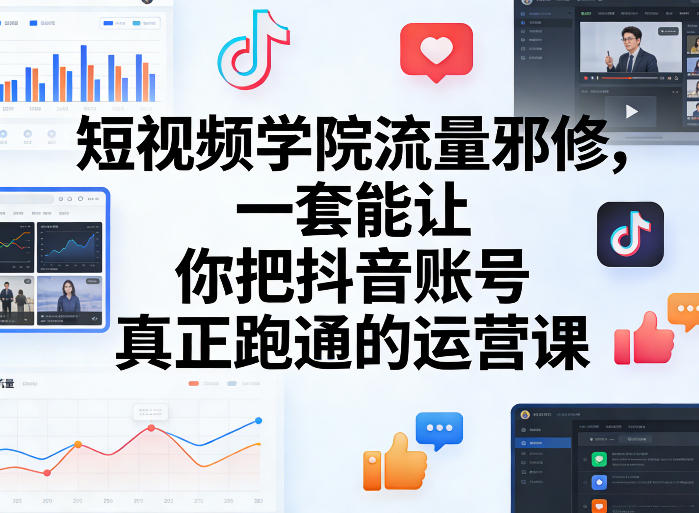 短视频学院流量邪修,一套能让你把抖音账号真正跑通的运营课-铜臭网