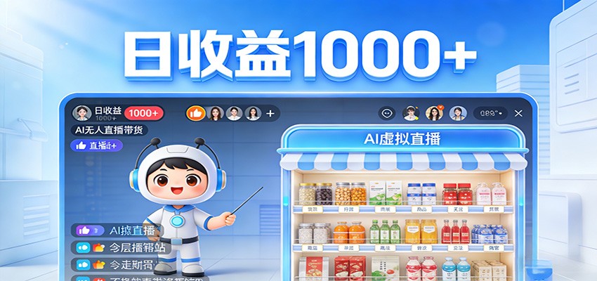 不用露脸不用说话，24小时自动卖货赚钱，全天自动直播，收益看得见-铜臭网