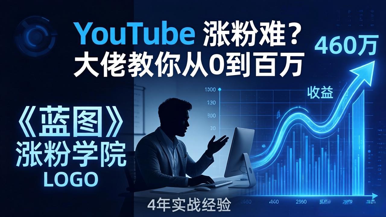 YouTube 涨粉难?《蓝图涨粉学院》:4 年赚 460 万的大佬教策略,从0到百万有路径!-铜臭网