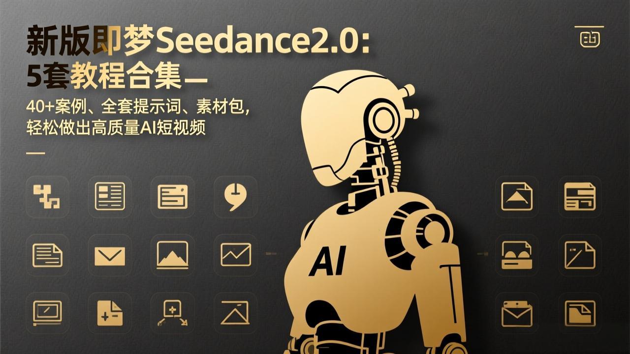 新版即梦Seedance2.0：5套教程合集，40+案例、全套提示词、素材包，轻松做出高质量AI短视频-铜臭网