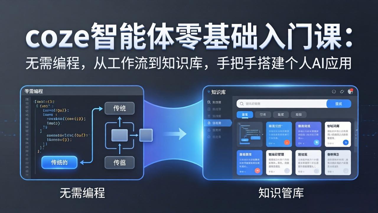 coze智能体零基础入门课:无需编程,从工作流到知识库,手把手搭建个人AI应用-铜臭网