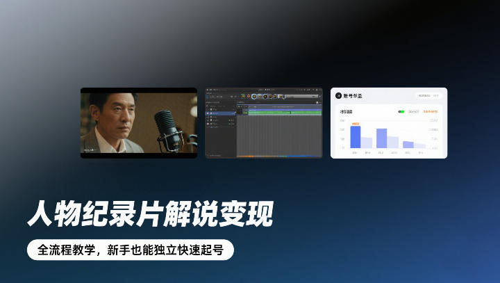 人物纪录片解说变现，全流程教学，新手也能独立快速起号-铜臭网