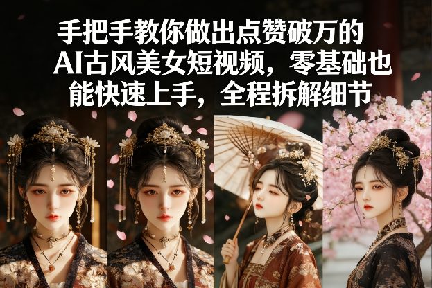 手把手教你做出点赞破万的AI古风美女短视频，零基础也能快速上手，全程拆解细节-铜臭网