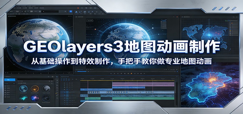 GEOlayers3地图动画制作：从基础操作到特效制作，手把手教你做专业地图动画-铜臭网