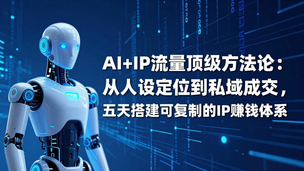 AI+IP顶级方法论:从人设定位到私域成交,五天搭建可复制的IP赚钱体系-铜臭网