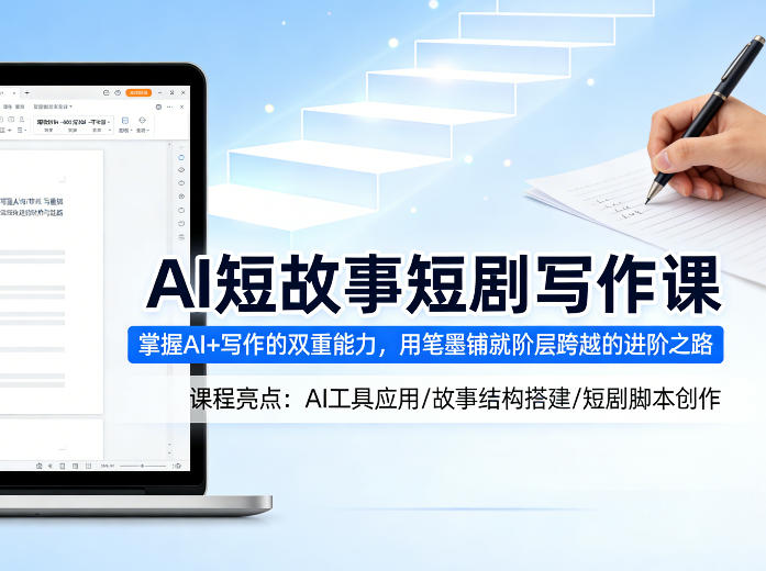 AI短故事短剧写作课，掌握AI+写作的双重能力，用笔墨铺就阶层跨越的进阶之路-铜臭网
