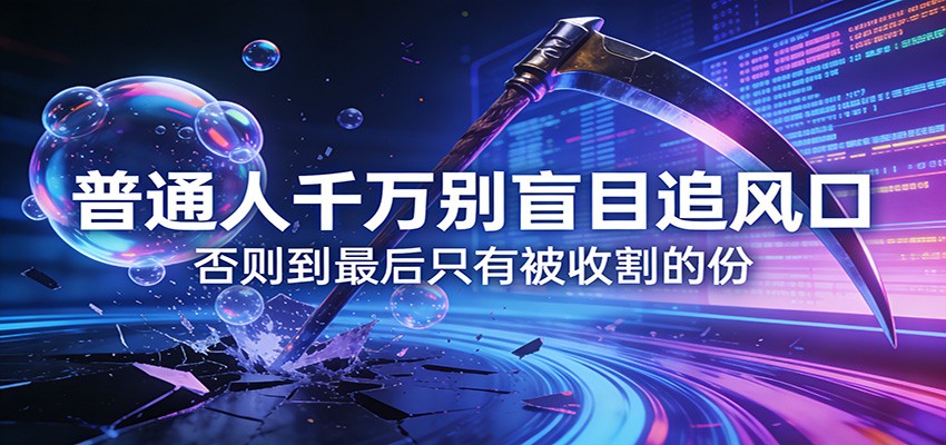 付费文章《通人千万别盲目追风口》否则到最后只有被收割的份-铜臭网