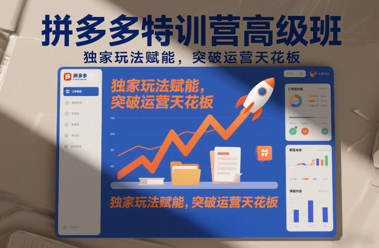 拼多多特训营高阶班，独家玩法赋能，突破运营天花板(更新26年3月)-铜臭网