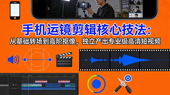 手机运镜 剪辑核心技法：从基础转场到高阶抠像，独立产出专业级高清短视频-铜臭网