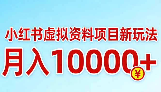 小红书虚拟资料项目最新玩法，月入10000＋-铜臭网