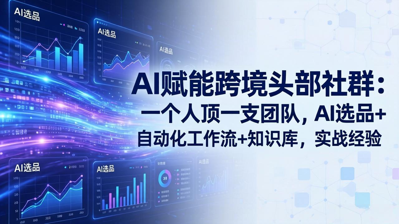AI赋能跨境头部社群：一个人顶一支团队，AI选品+自动化工作流+知识库，实战经验-更新3月-铜臭网