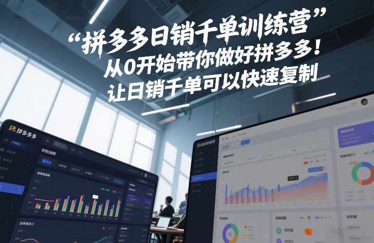 拼多多日销千单训练营，从0开始带你做好拼多多，让日销千单可以快速复制(更新26年3月)-铜臭网