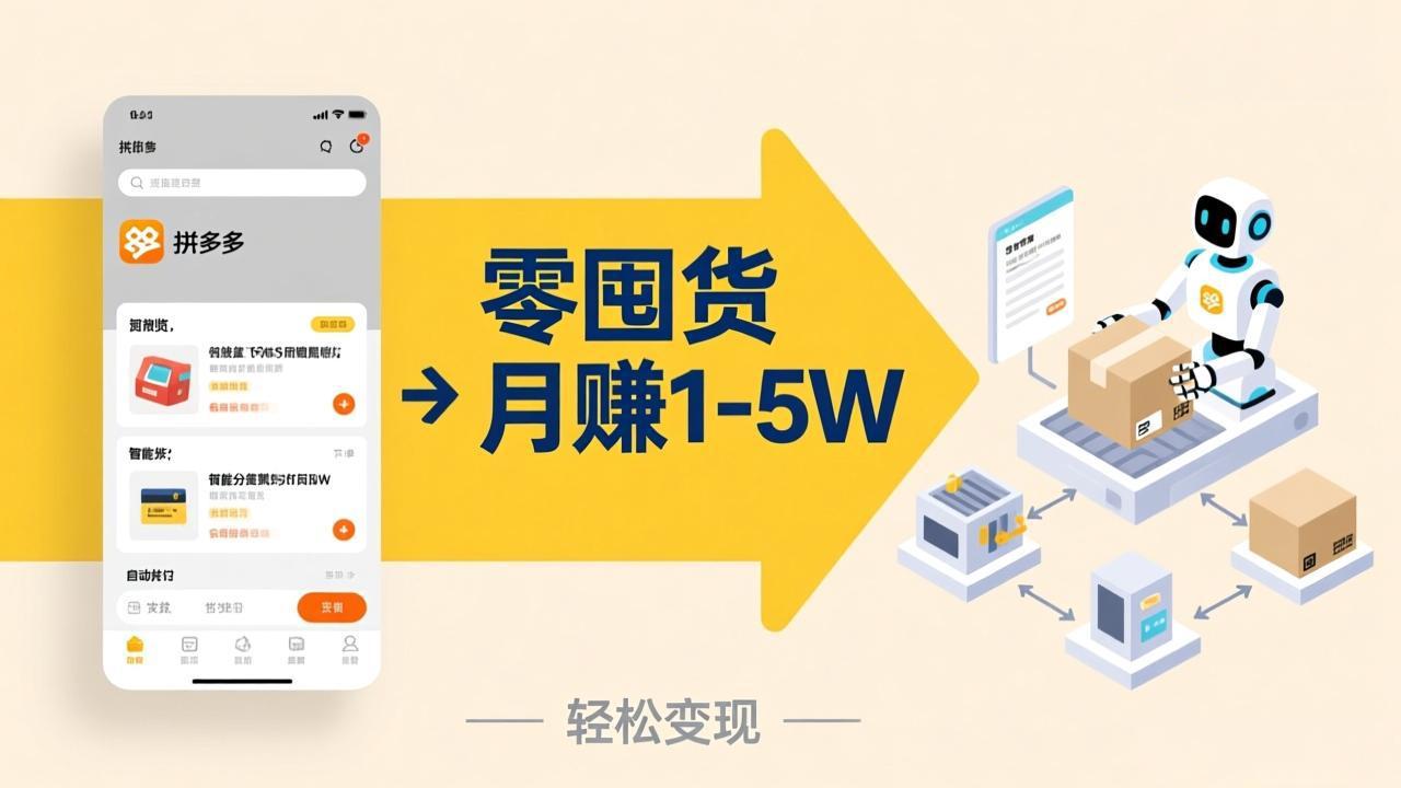 不用囤货不用跑单！拼多多虚拟玩法，机器人管理发货和客服，帮你月赚 1-5W-铜臭网