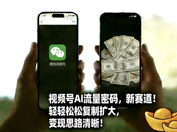 视频号AI流量密码新赛道，轻轻松松复制扩大，变现思路清晰-铜臭网