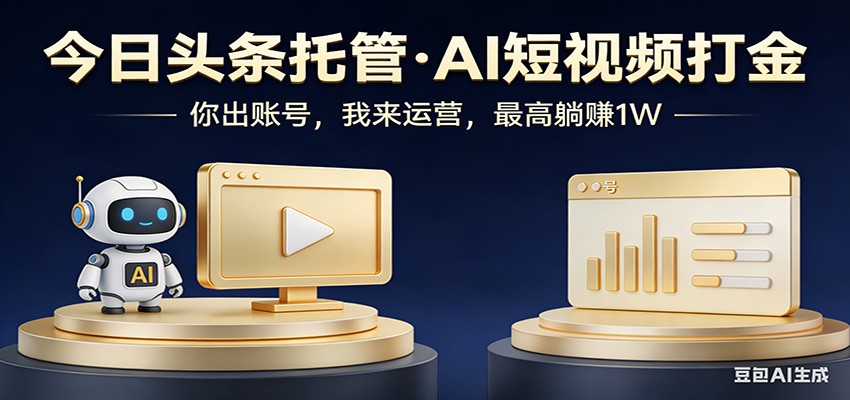 头条号AI托管，我提供作品，你提供账号，每天5分钟发布，小白躺赚3000+-铜臭网