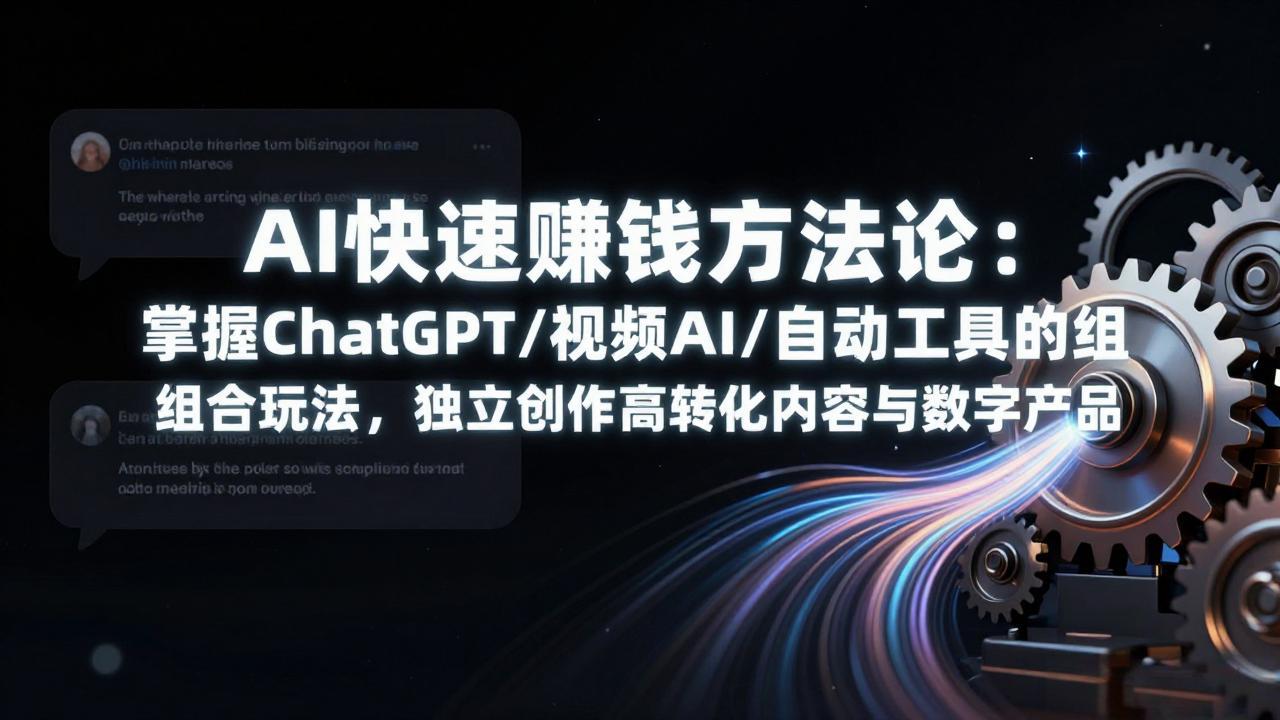 AI快速赚钱方法论：掌握ChatGPT/视频AI/自动化工具的组合玩法，独立创作高转化内容与数字产品-铜臭网