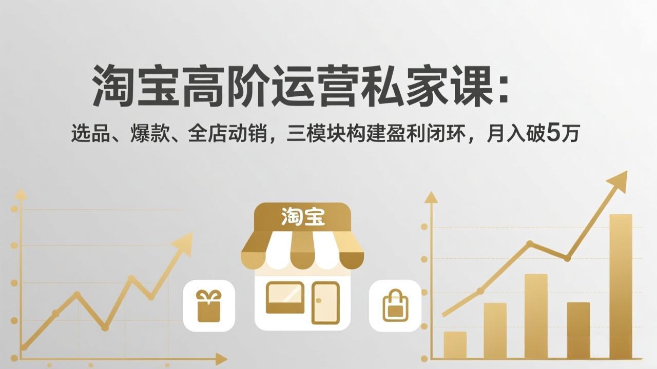 淘宝高阶运营私家课：选品、爆款、全店动销，三模块构建盈利闭环，月入破5万(更新26年2月-铜臭网