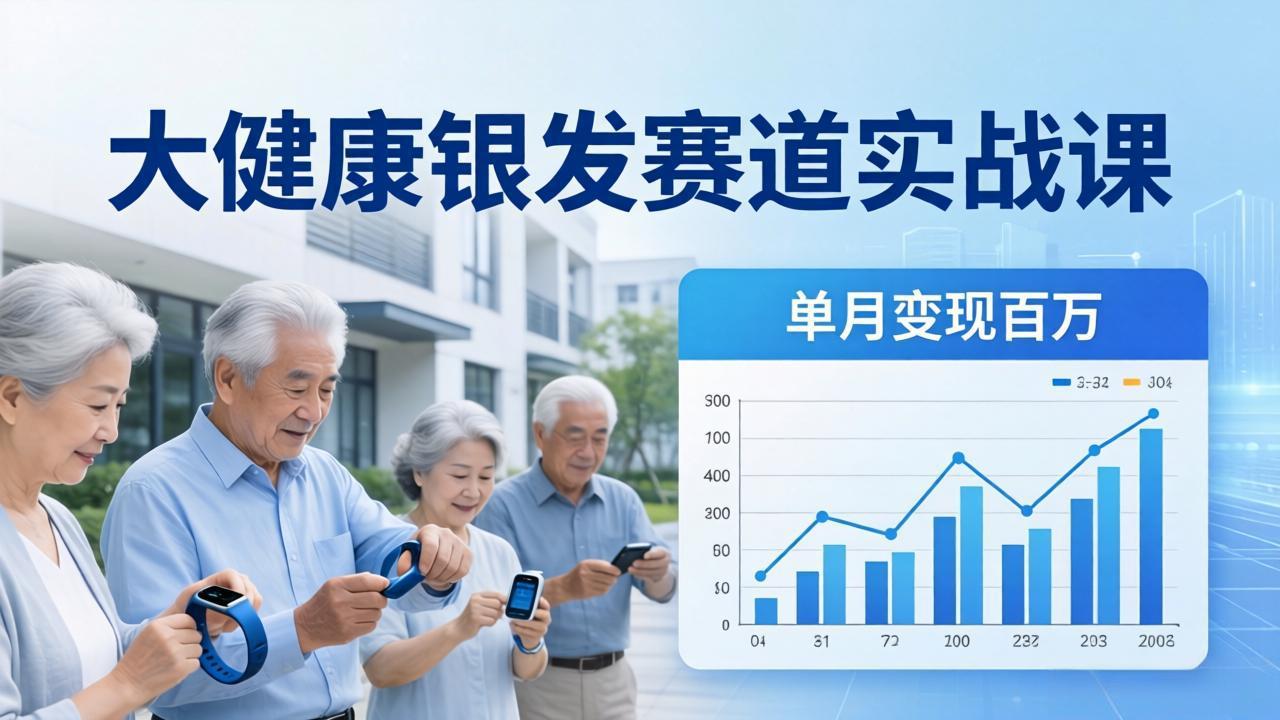 大健康银发赛道实战课：拆解视频号线索型 IP 单月变现百万逻辑，教你精准获客高效变现-铜臭网