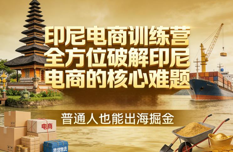 印尼电商训练营，全方位破解印尼电商的核心难题，普通人也能出海掘金-铜臭网