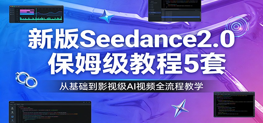 新版Seedance2.0保姆级教程5套：从基础到影视级AI视频全流程教学-铜臭网