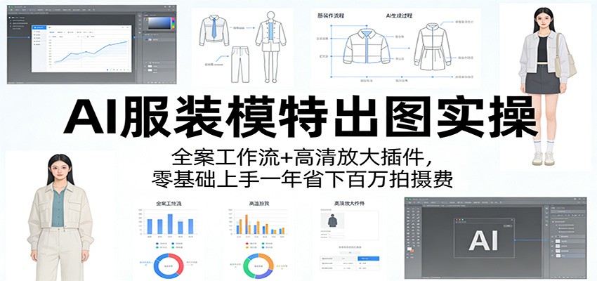 AI服装模特出图实操：全案工作流+ 高清放大插件，零基础上手一年省下百万拍摄费-铜臭网