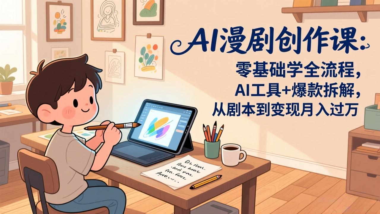 AI漫剧创作课:零基础学全流程,AI工具+爆款拆解,从剧本到变现月入过万-铜臭网