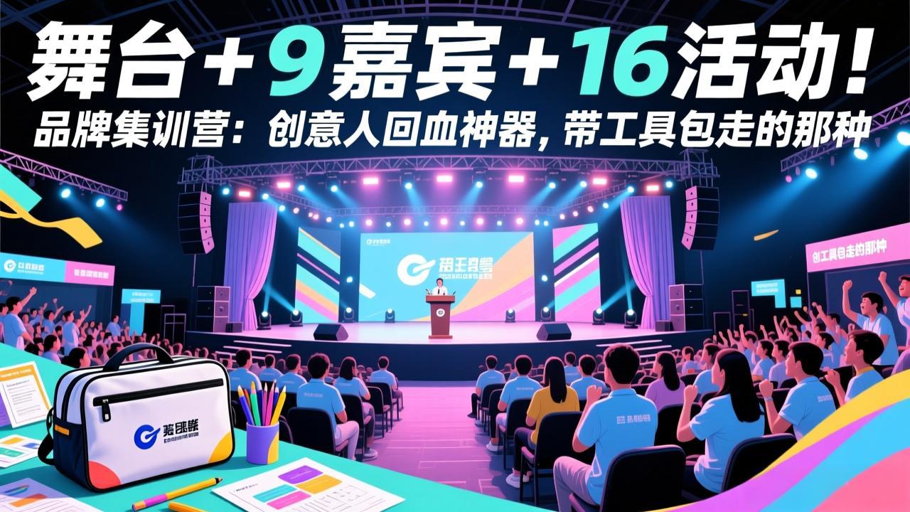舞台 + 9 嘉宾 + 16 活动！品牌集训营：创意人回血神器，带工具包走的那种-铜臭网