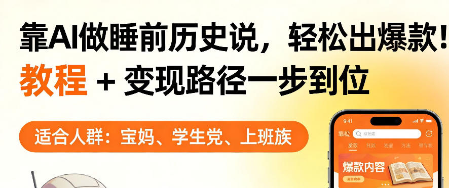 靠AI做睡前历史解说，轻松出爆款！教程+变现路径一步到位，单个视频收益1K+【揭秘】-铜臭网