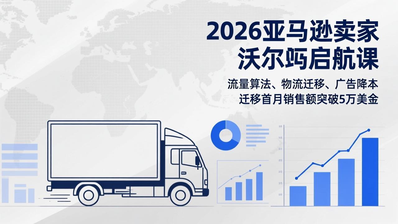 2026亚马逊卖家沃尔玛启航课，流量算法、物流迁移、广告降本，迁移首月销售额突破5万美金-铜臭网