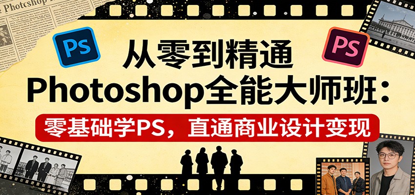 从零到精通Photoshop全能大师班：零基础学PS，直通商业设计变现-铜臭网