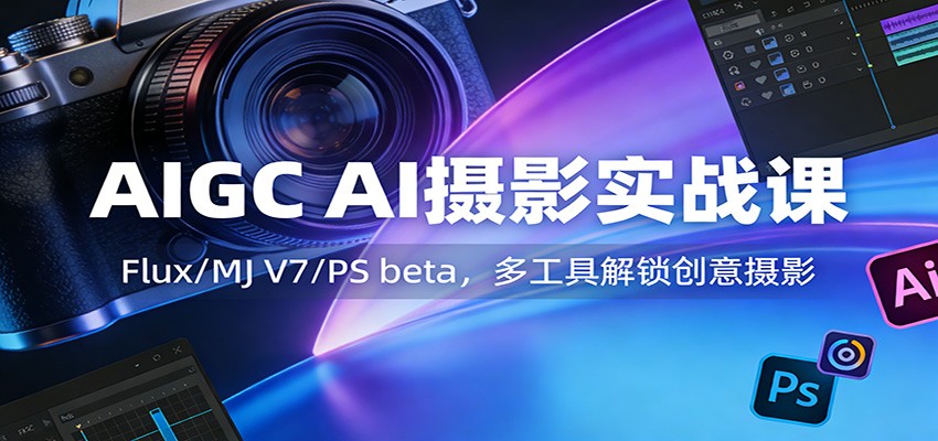 AIGC AI摄影实战课：Flux/MJ V7/PS beta，多工具解锁创意摄影-铜臭网
