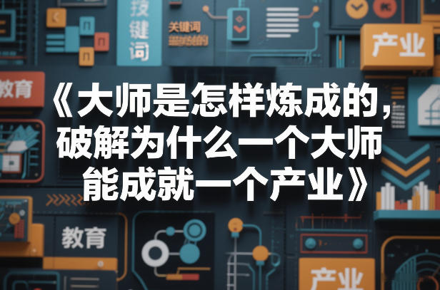 大师是怎样炼成的，破解为什么一个大师，能成就一个产业【电子书】-铜臭网