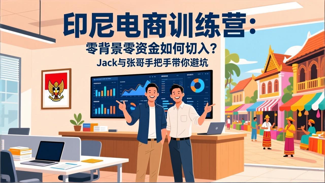 印尼电商训练营：零背景零资金如何切入？Jack与张哥手把手带你避坑-铜臭网