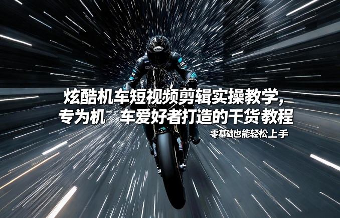 炫酷机车短视频剪辑实操教学,专为机车爱好者打造的干货教程,零基础也能轻松上手-铜臭网