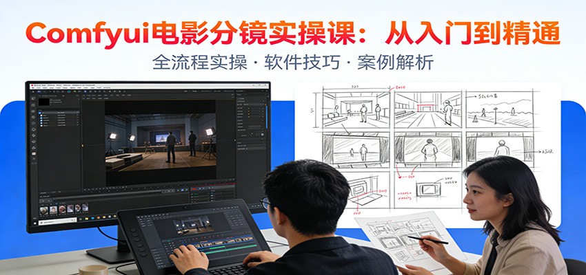 ComfyUI电影分镜实操课：分镜一致性，全流程AI视频制作，零基础也能做专业分镜-铜臭网