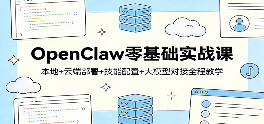 OpenClaw零基础实战课：本地+云端部署+技能配置+大模型对接全程教学-铜臭网