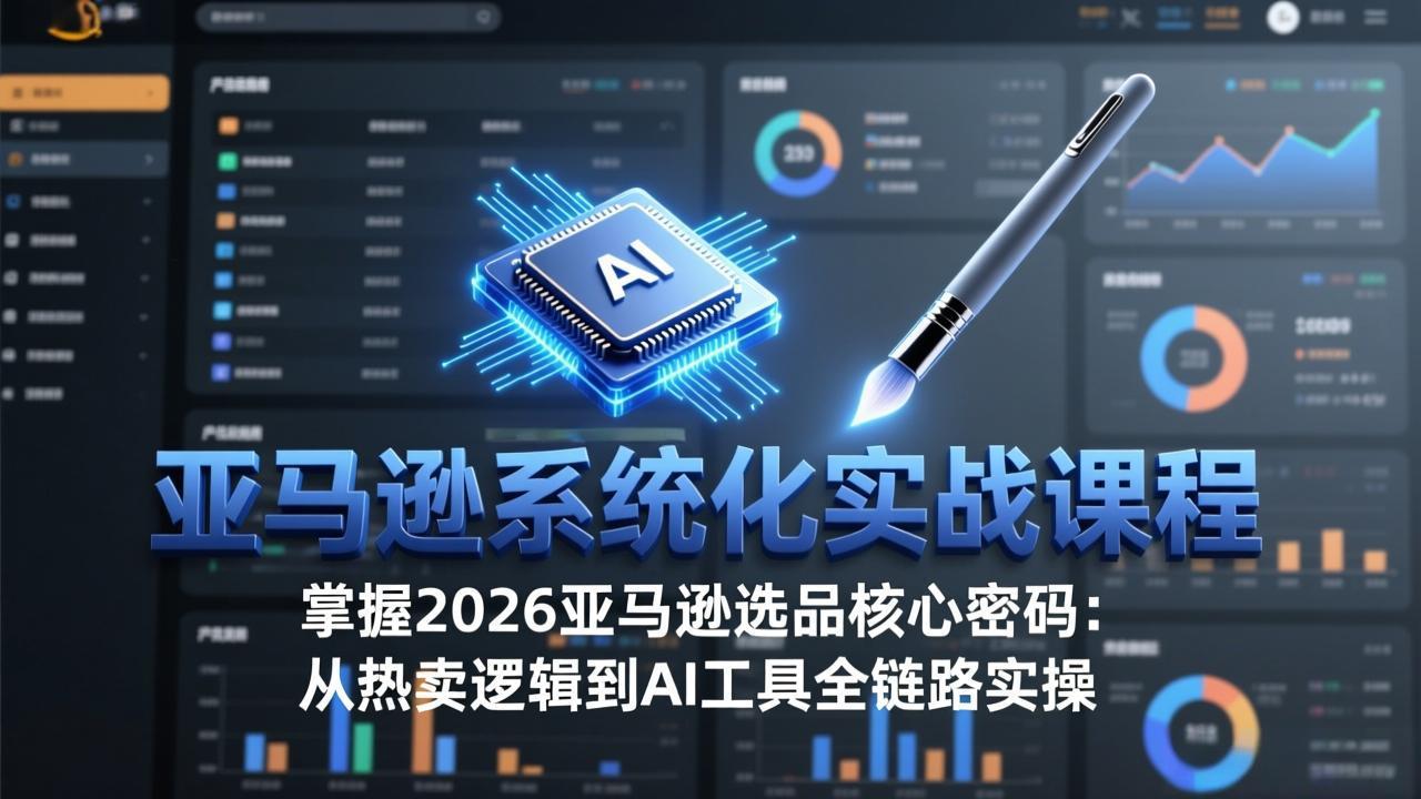 亚马逊系统化实战课-更新3月：2026最新选品方法论，从热卖原因分析到AI作图，提升选品成功率-铜臭网
