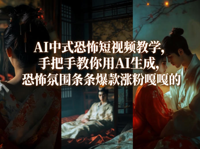 AI中式恐怖短视频教学,手把手教你用AI生成,恐怖氛围条条爆款涨粉嘎嘎的-铜臭网