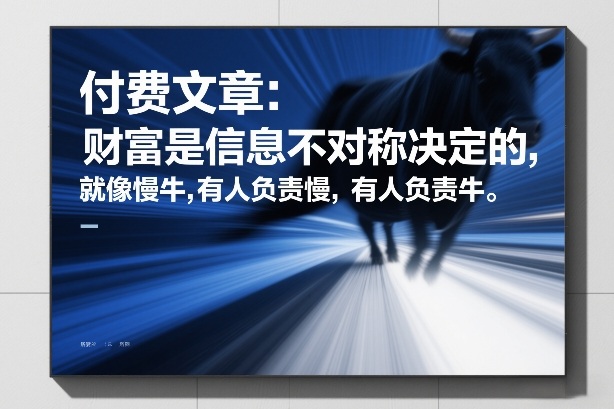 付费文章：财富是信息不对称决定的，就像慢牛，有人负责慢，有人负责牛-铜臭网