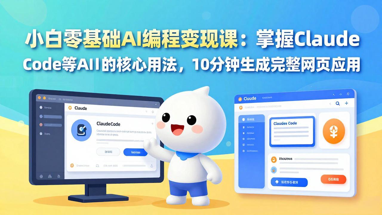 小白零基础AI编程变现课：掌握Claude Code等AI工具的核心用法，10分钟生成完整网页应用-铜臭网