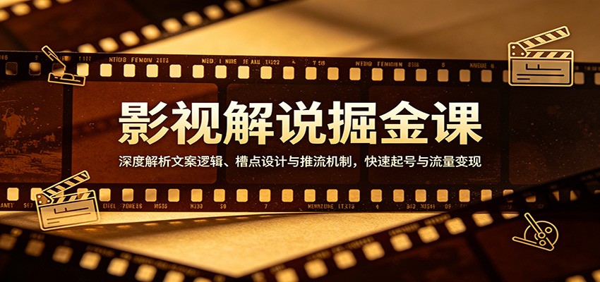 影视解说掘金课：深度解析文案逻辑、槽点设计与推流机制，快速起号与流量变现-铜臭网