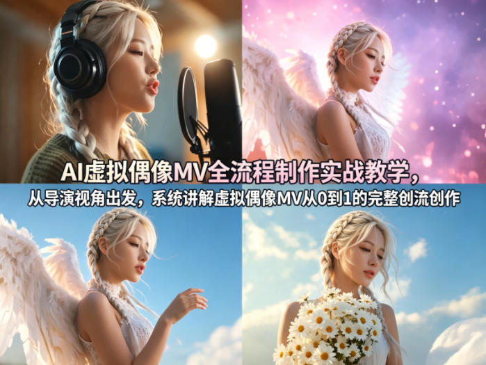 AI虚拟偶像MV全流程制作实战教学，从导演视角出发，系统讲解虚拟偶像MV从0到1的完整创作流程-铜臭网