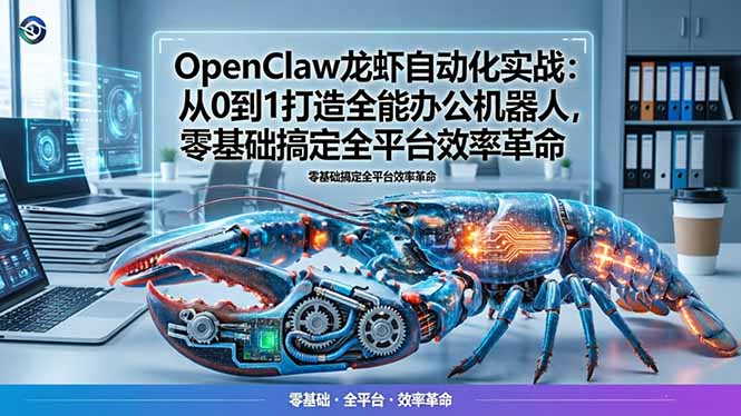 OpenClaw龙虾自动化实战：从0到1打造全能办公机器人，零基础搞定全平台效率革命-铜臭网