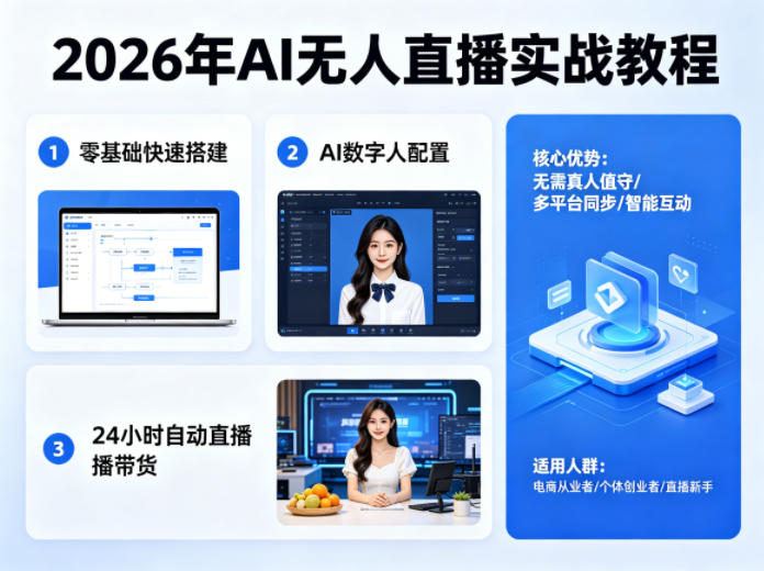 2026年AI无人直播实战教程，零基础也能快速搭建AI数字人无人直播间，实现24小时自动直播带货-铜臭网