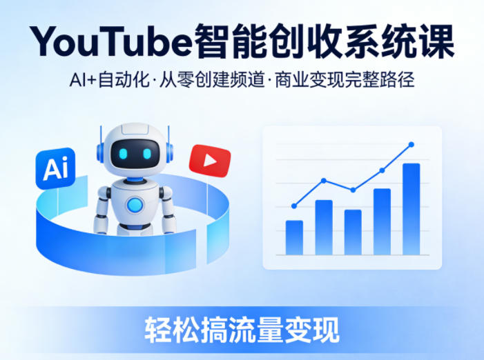 YouTube智能创收系统课，AI+自动化，从零创建YouTube频道并实现商业变现的完整路径，轻松搞流量变现-铜臭网