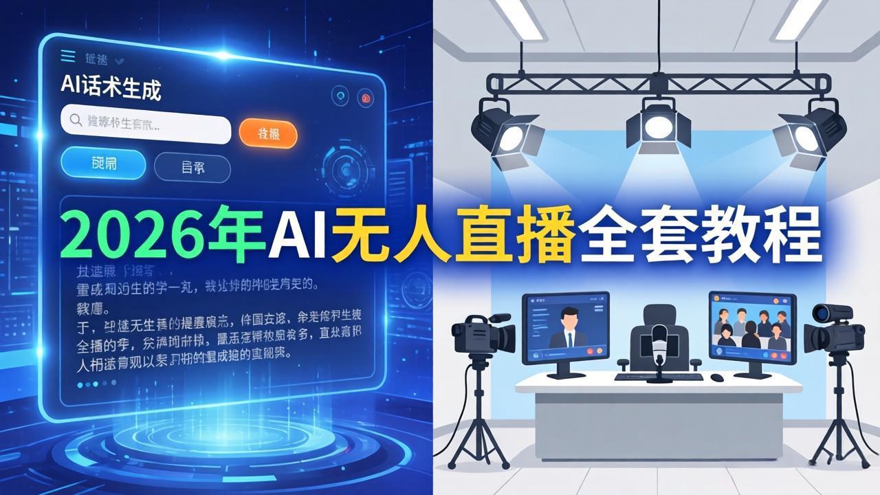 2026年AI无人直播全套教程：OBS安装+软件配置+直播间搭建+话术生成+一键开播实操-铜臭网